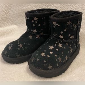 UGG Toddler Boots Black with Gold Stars